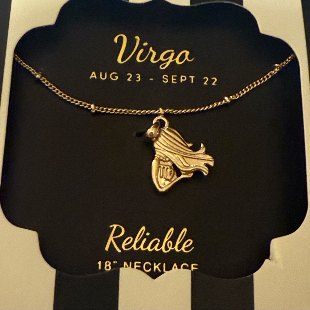 Virgo Zodiac Pendant Necklace in Gold - Picture 2 of 5